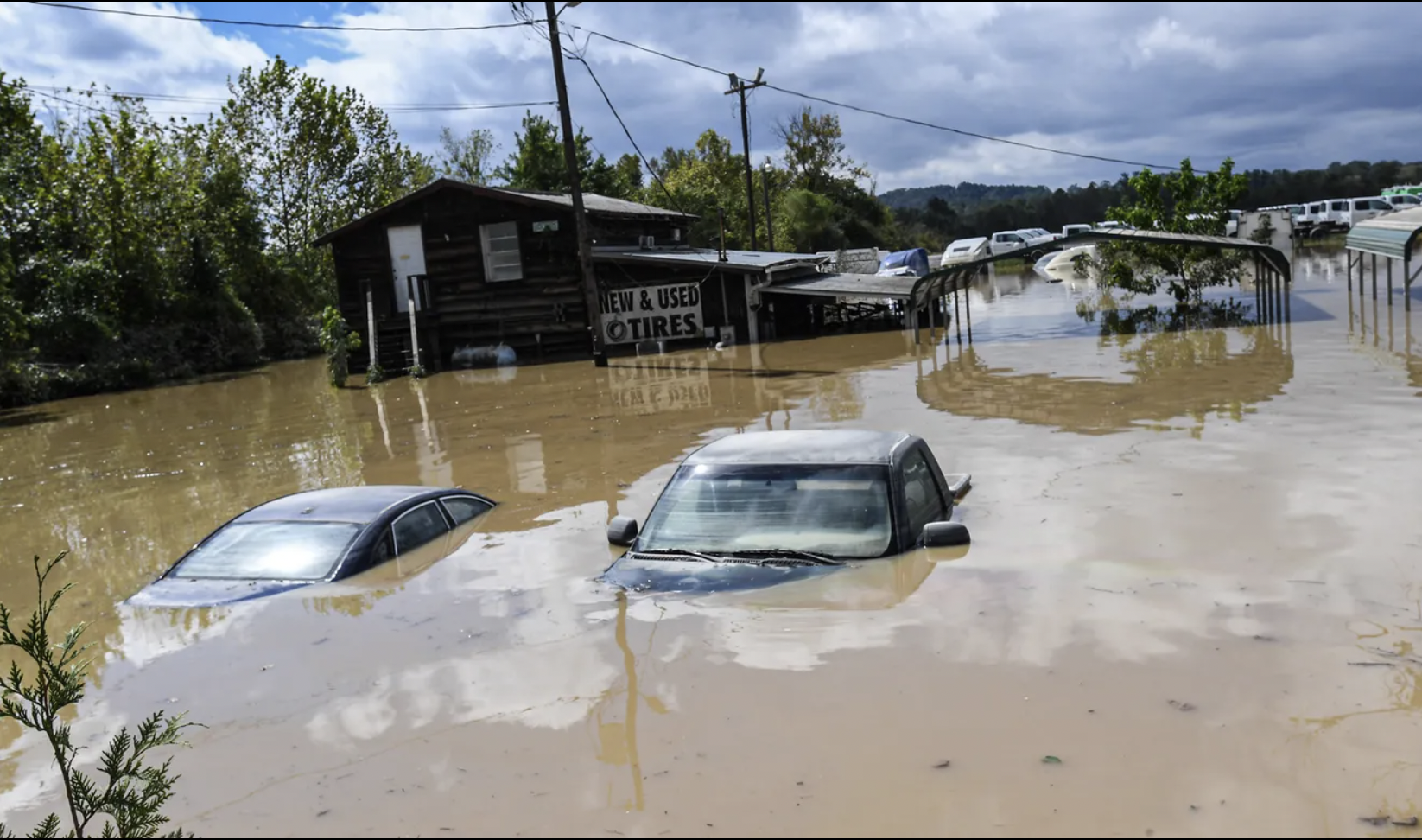 Asheville flooding after hurricane Helene.